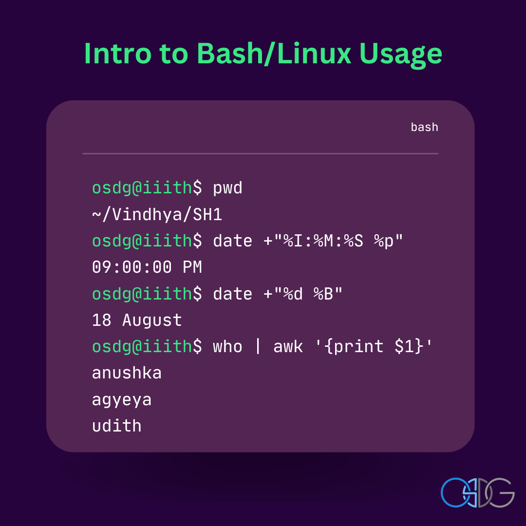 Intro To Bash Linux Usage Life IIITH Intro to bash linux usage life iiith